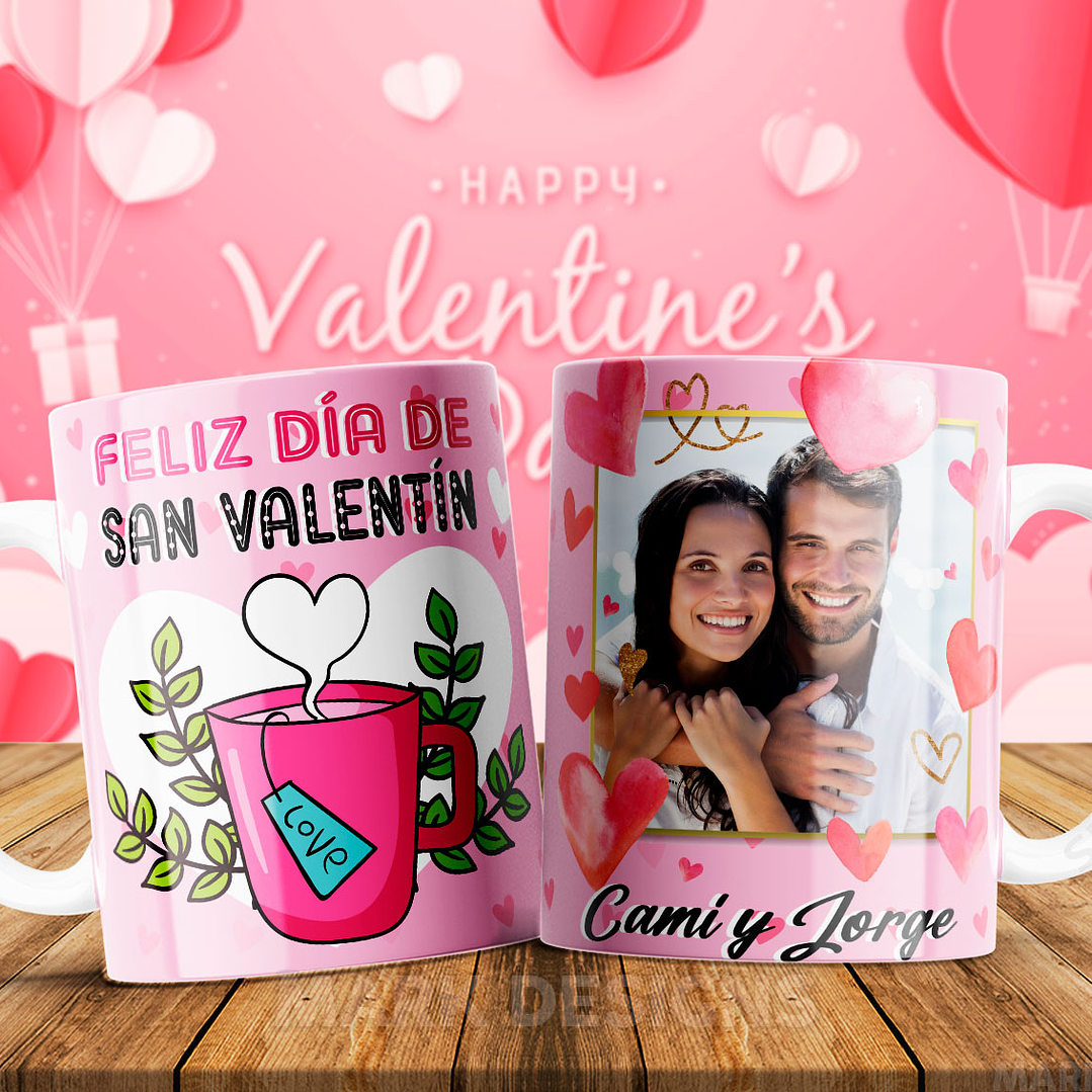 12 Plantillas de Diseño Tazas Feliz San Valentín Archivos PNG y Editable PSD 5