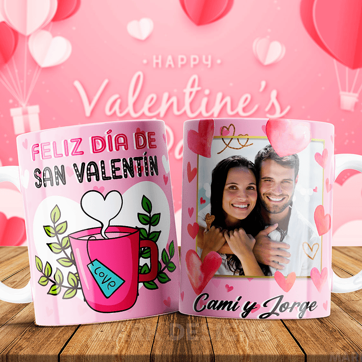 12 Plantillas de Diseño Tazas Feliz San Valentín Archivos PNG y Editable PSD 5