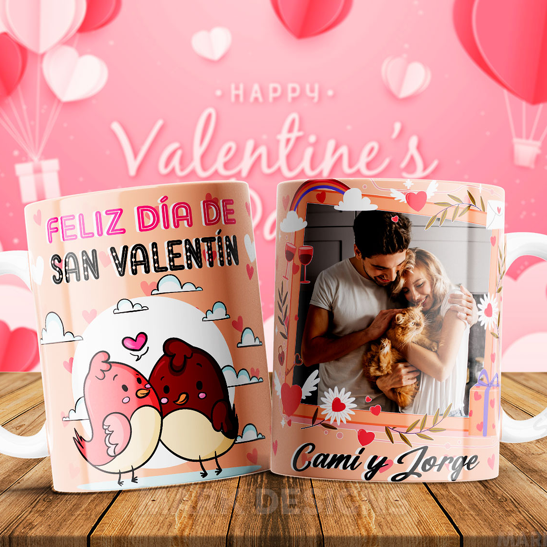 12 Plantillas de Diseño Tazas Feliz San Valentín Archivos PNG y Editable PSD 6