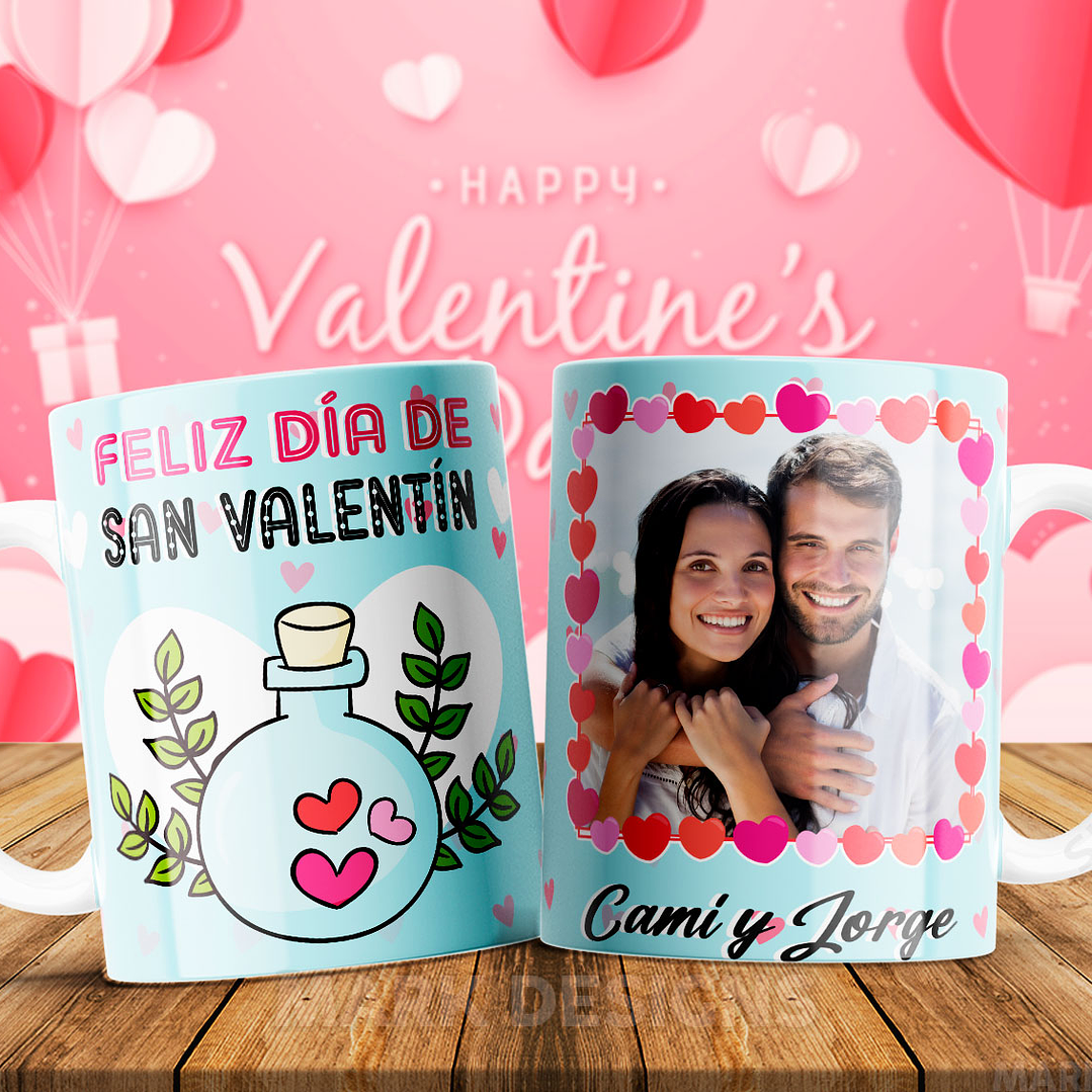 12 Plantillas de Diseño Tazas Feliz San Valentín Archivos PNG y Editable PSD 9