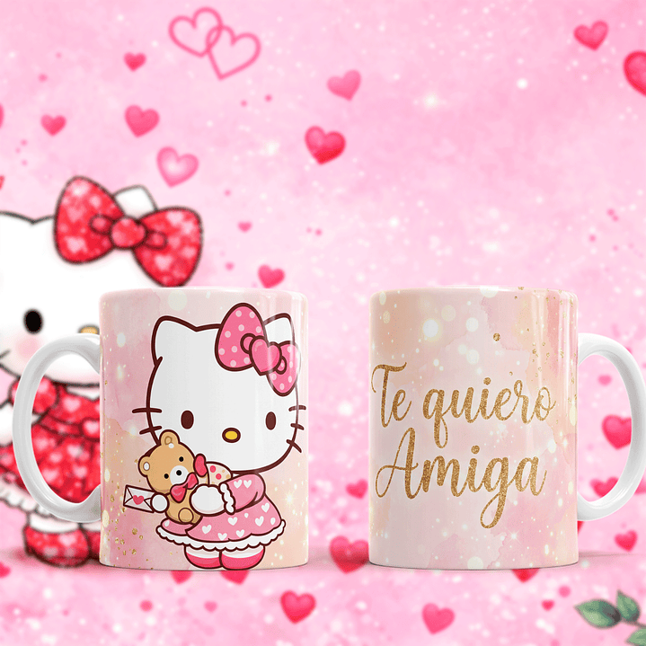 7 Plantillas de Diseño Tazas Hello Kitty San Valentín Archivos PNG 3