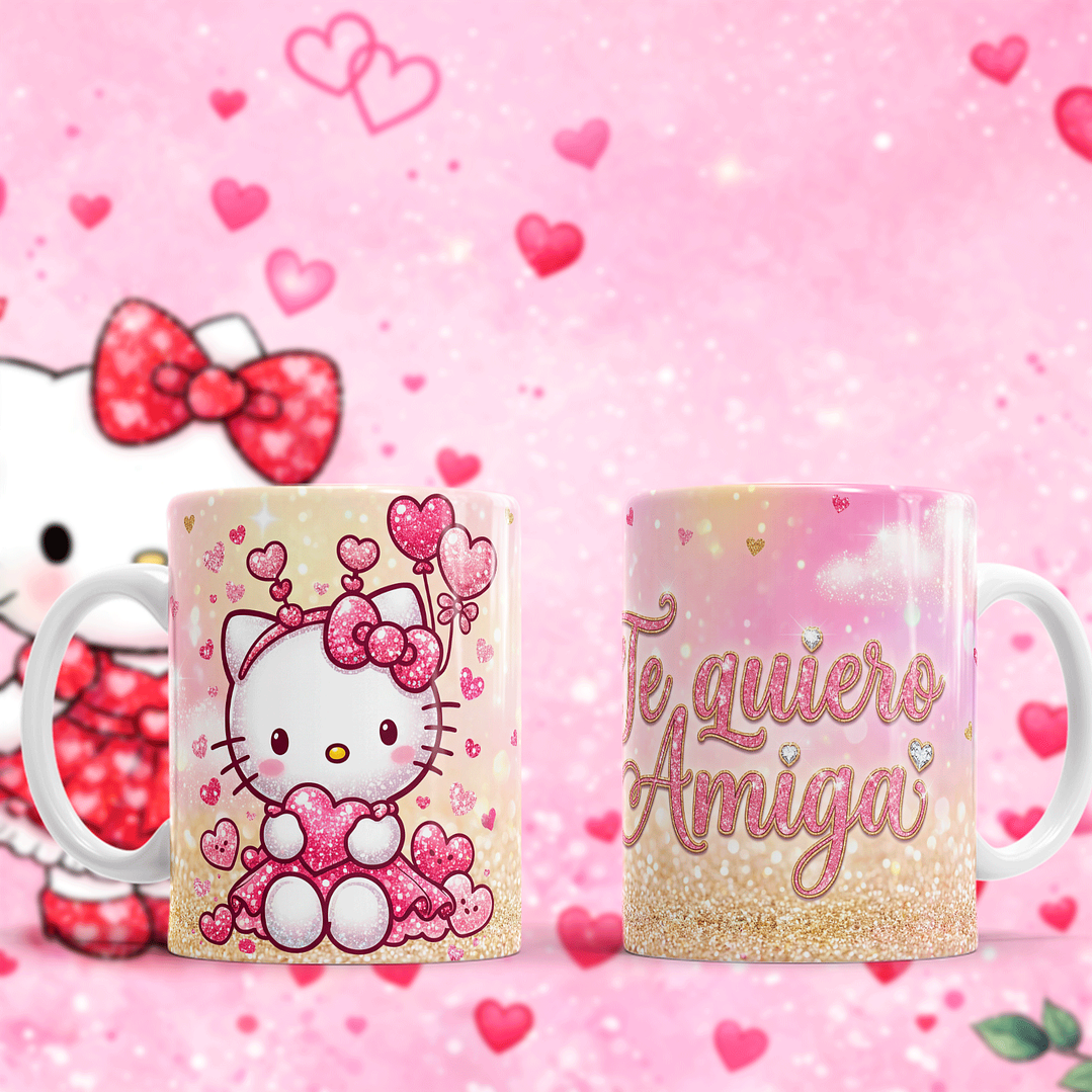 7 Plantillas de Diseño Tazas Hello Kitty San Valentín Archivos PNG 7