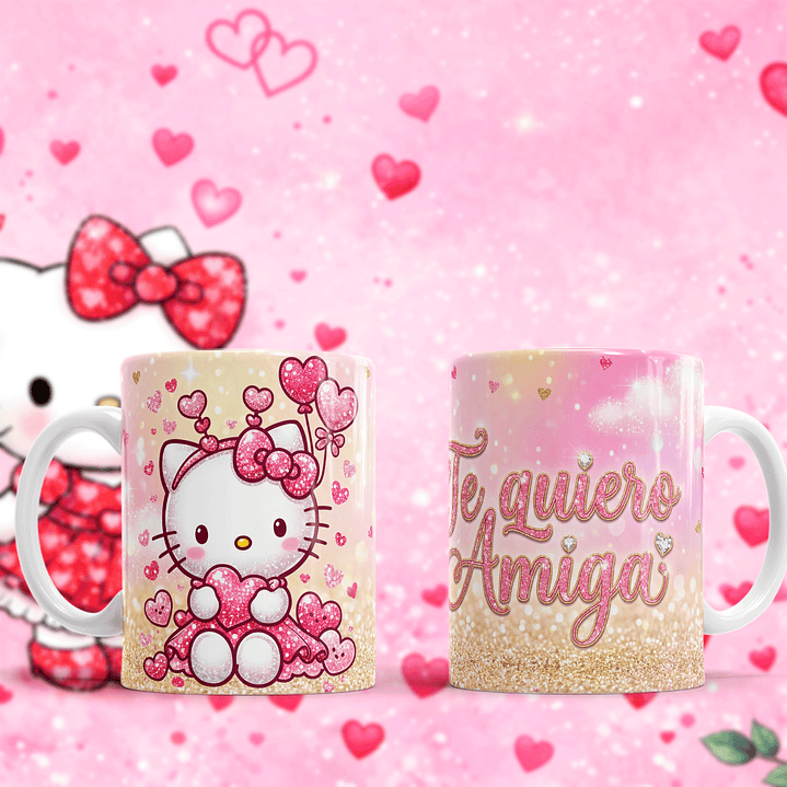 7 Plantillas de Diseño Tazas Hello Kitty San Valentín Archivos PNG 7