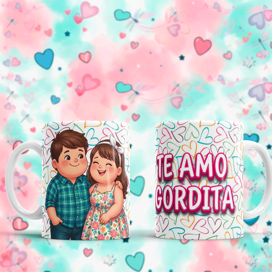 10 Plantillas de Diseño Tazas Mi Gordita(o) San Valentín Archivos PNG 2