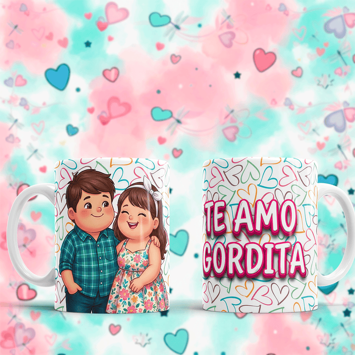 10 Plantillas de Diseño Tazas Mi Gordita(o) San Valentín Archivos PNG 2