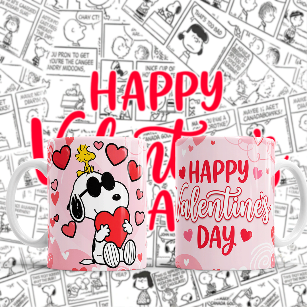 9 Plantillas de Diseño Tazas Snoopy San Valentín Archivos PNG 4
