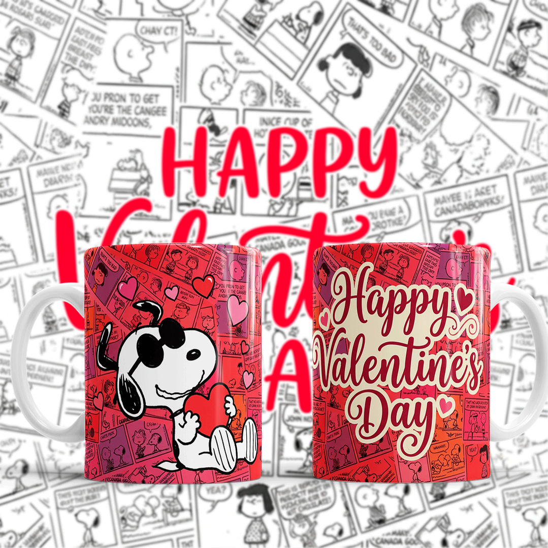 9 Plantillas de Diseño Tazas Snoopy San Valentín Archivos PNG 5