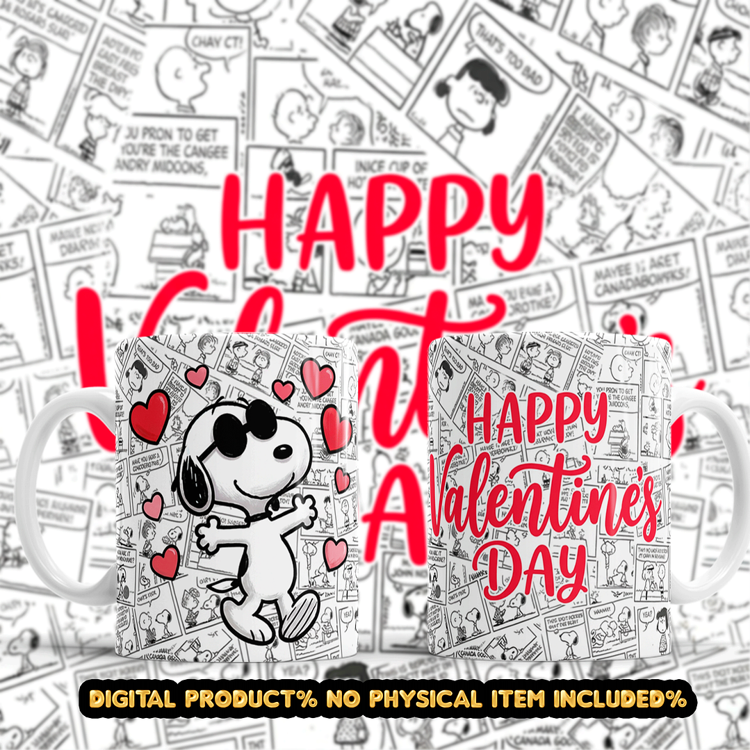 9 Plantillas de Diseño Tazas Snoopy San Valentín Archivos PNG 6