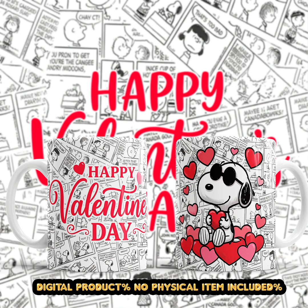 9 Plantillas de Diseño Tazas Snoopy San Valentín Archivos PNG 9