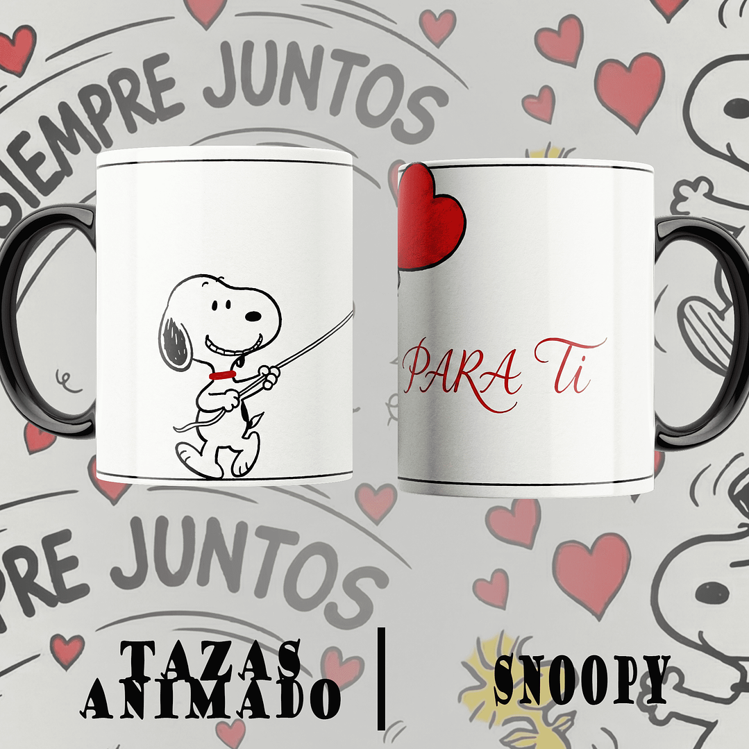 12 Plantillas de Diseño Tazas Snoopy San Valentín Archivos PNG 8