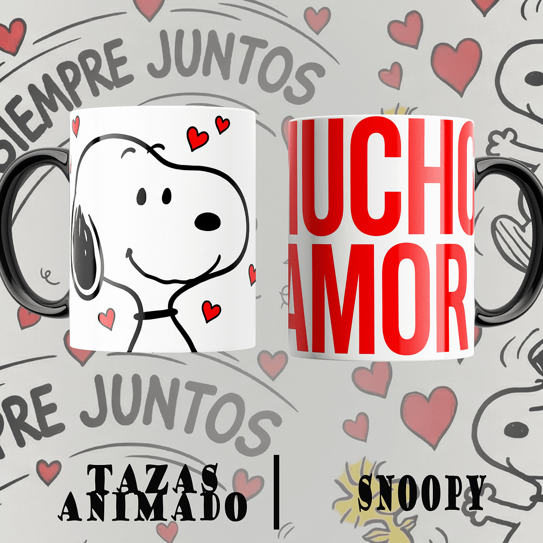 12 Plantillas de Diseño Tazas Snoopy San Valentín Archivos PNG 10
