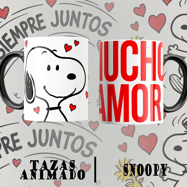 12 Plantillas de Diseño Tazas Snoopy San Valentín Archivos PNG 10