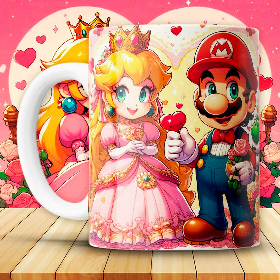 12 Plantillas de Diseño Tazas Super Mario San Valentín Archivos JPG 3