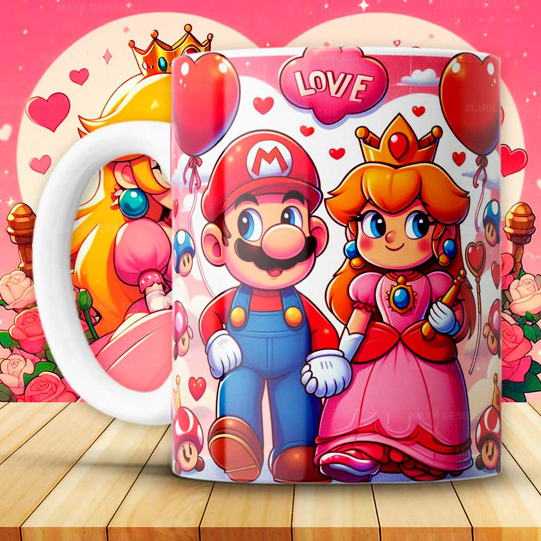 12 Plantillas de Diseño Tazas Super Mario San Valentín Archivos JPG 5