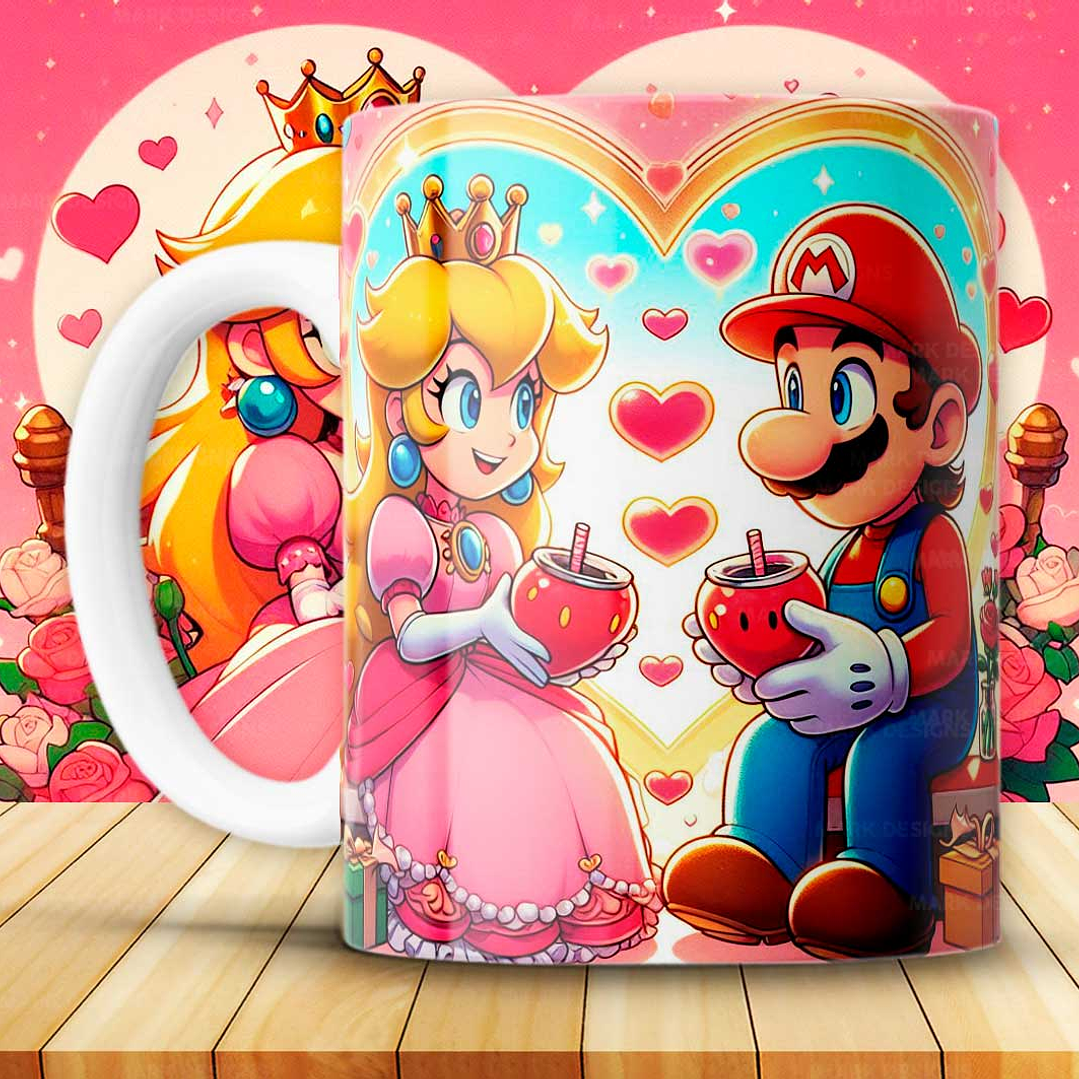 12 Plantillas de Diseño Tazas Super Mario San Valentín Archivos JPG 7