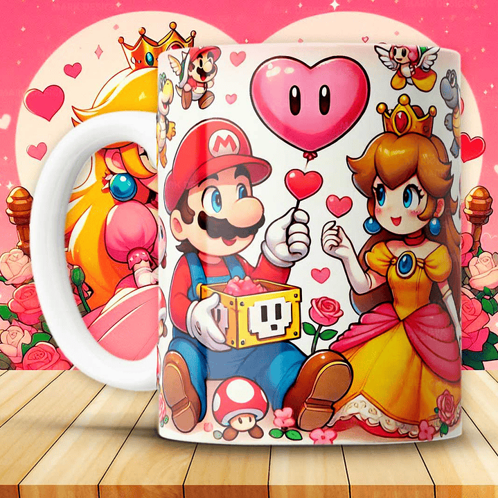 12 Plantillas de Diseño Tazas Super Mario San Valentín Archivos JPG 8
