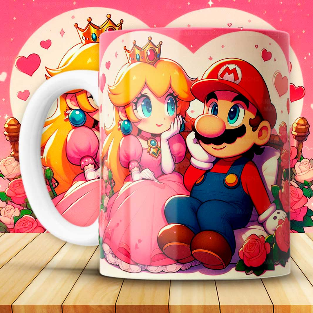 12 Plantillas de Diseño Tazas Super Mario San Valentín Archivos JPG 10
