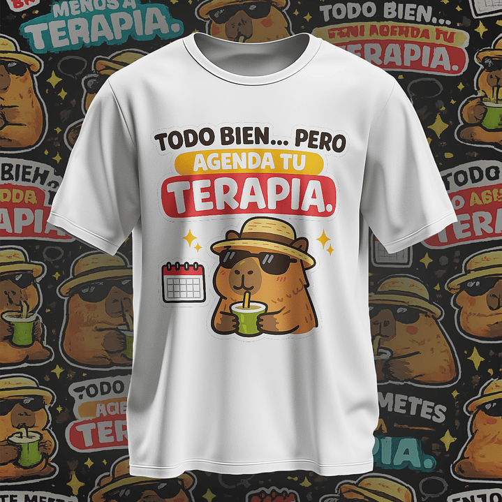 10 Plantillas de Diseño Camiseta Poleras Capy Terapia Archivos PNG 2