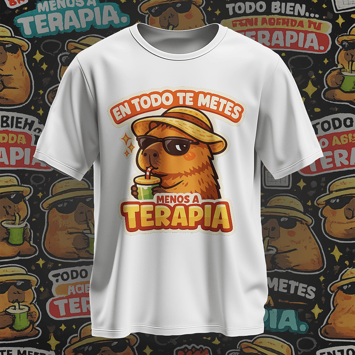 10 Plantillas de Diseño Camiseta Poleras Capy Terapia Archivos PNG 3