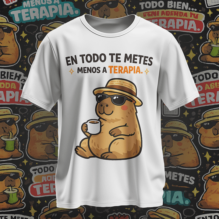 10 Plantillas de Diseño Camiseta Poleras Capy Terapia Archivos PNG 4