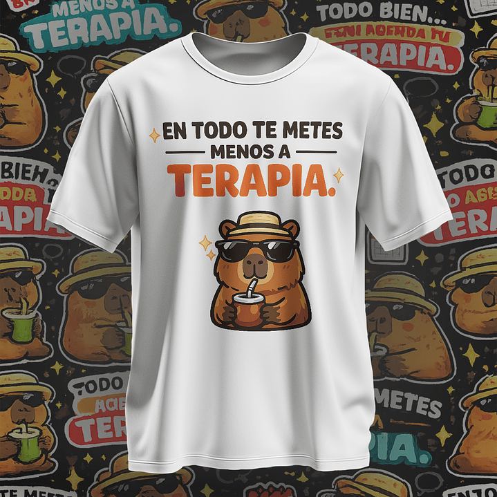 10 Plantillas de Diseño Camiseta Poleras Capy Terapia Archivos PNG 7