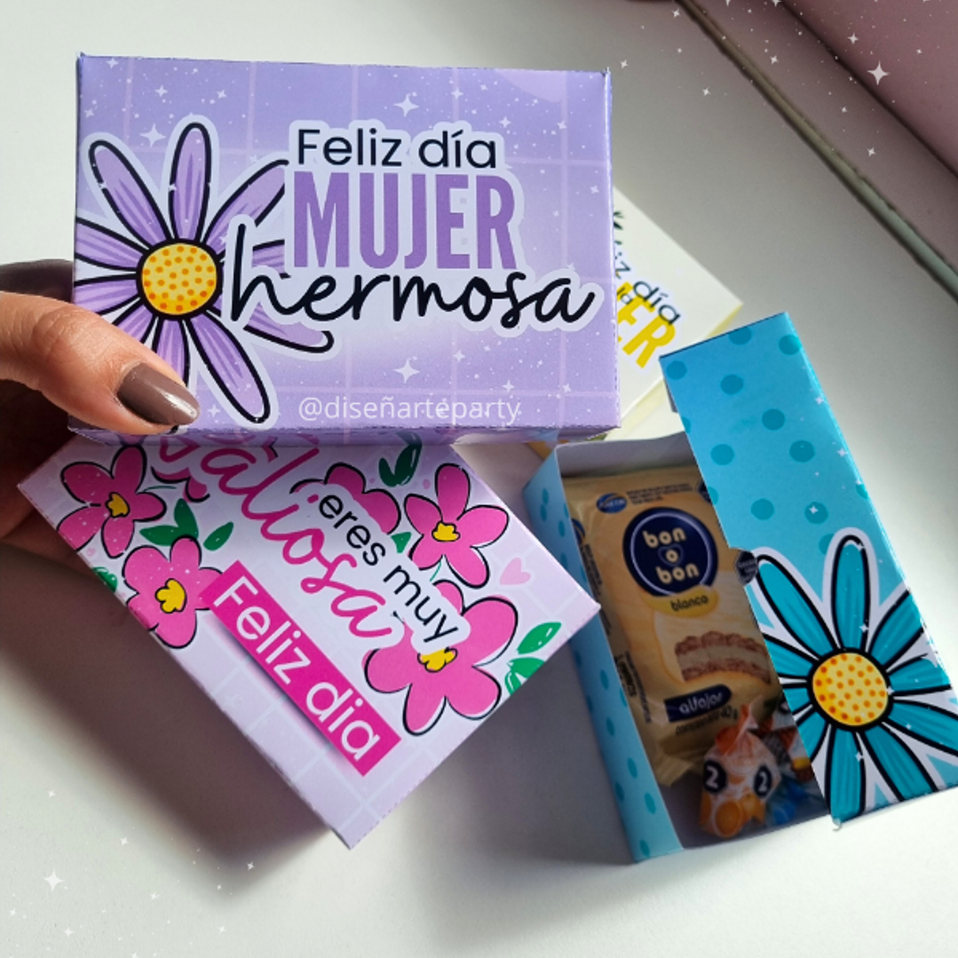 6 Plantillas de Diseño Bomboneras N°3 Día de la Mujer Archivos PDF 1