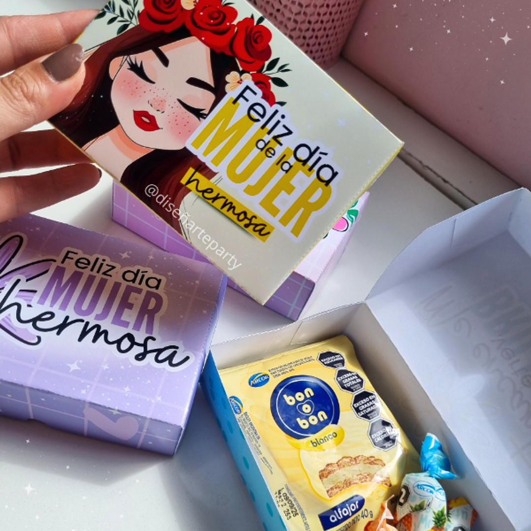 6 Plantillas de Diseño Bomboneras N°3 Día de la Mujer Archivos PDF 2