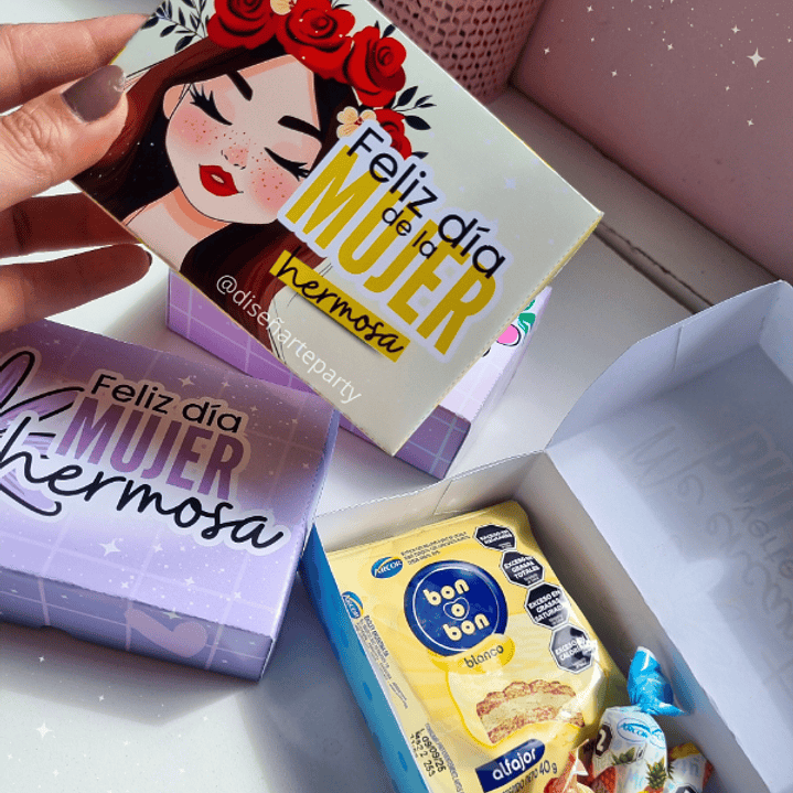 6 Plantillas de Diseño Bomboneras N°3 Día de la Mujer Archivos PDF 2