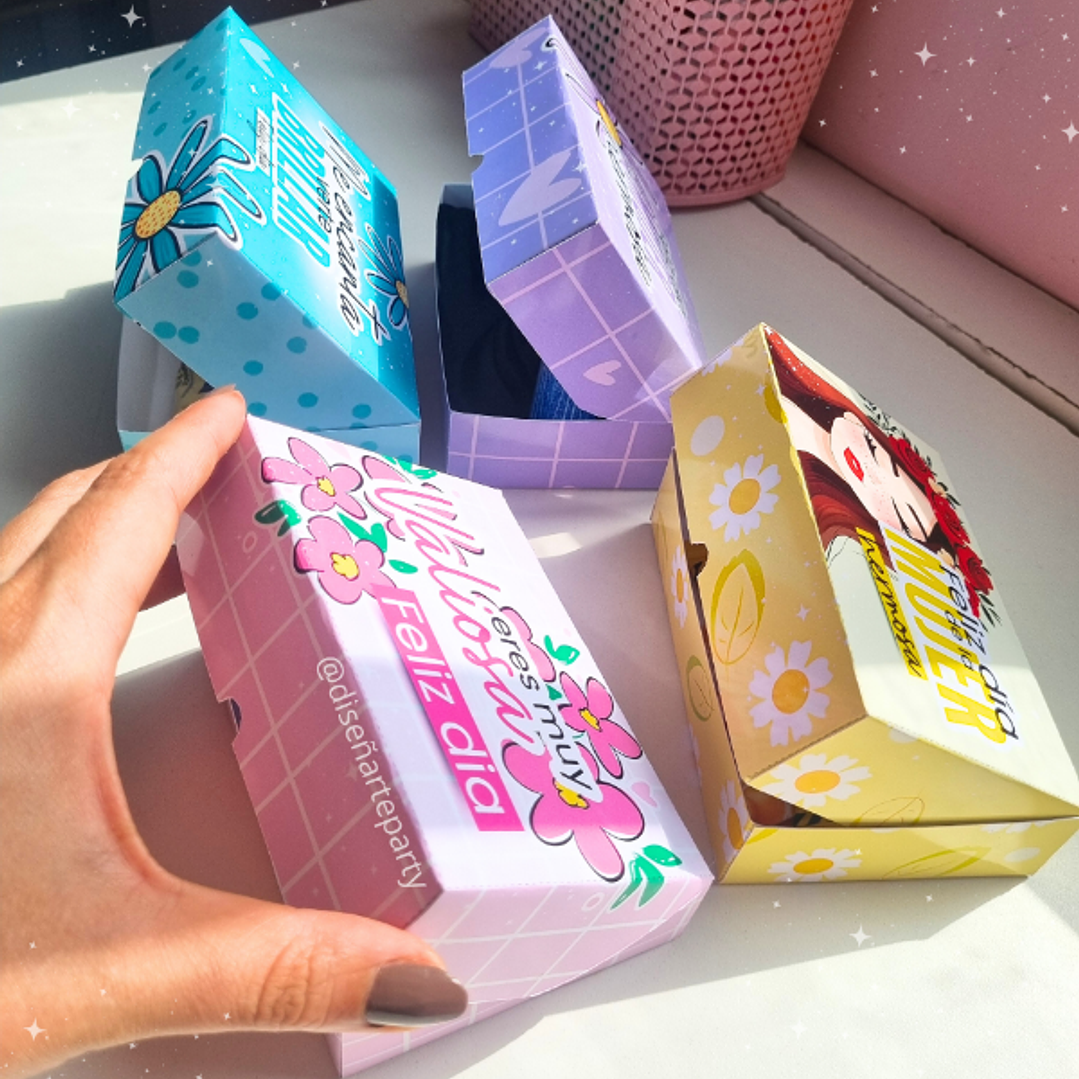 6 Plantillas de Diseño Bomboneras N°3 Día de la Mujer Archivos PDF 3