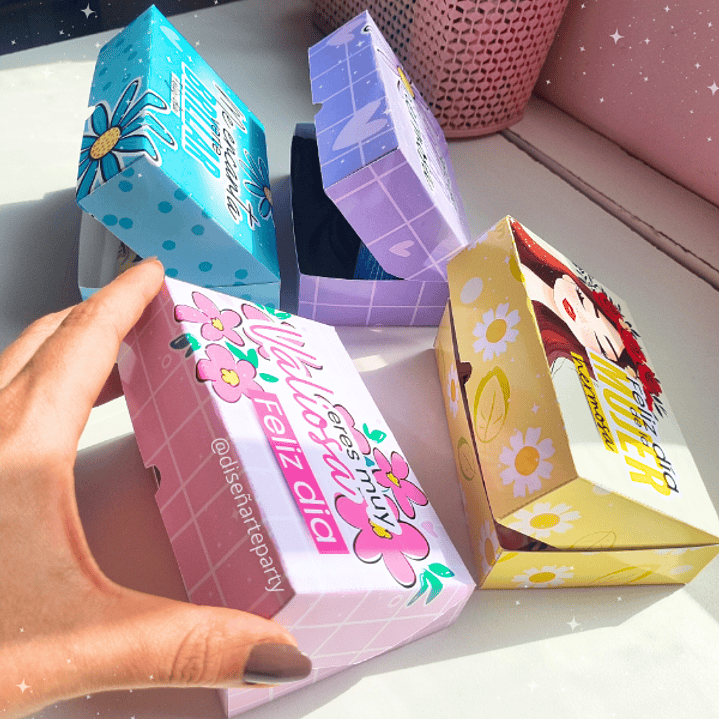 6 Plantillas de Diseño Bomboneras N°3 Día de la Mujer Archivos PDF 3