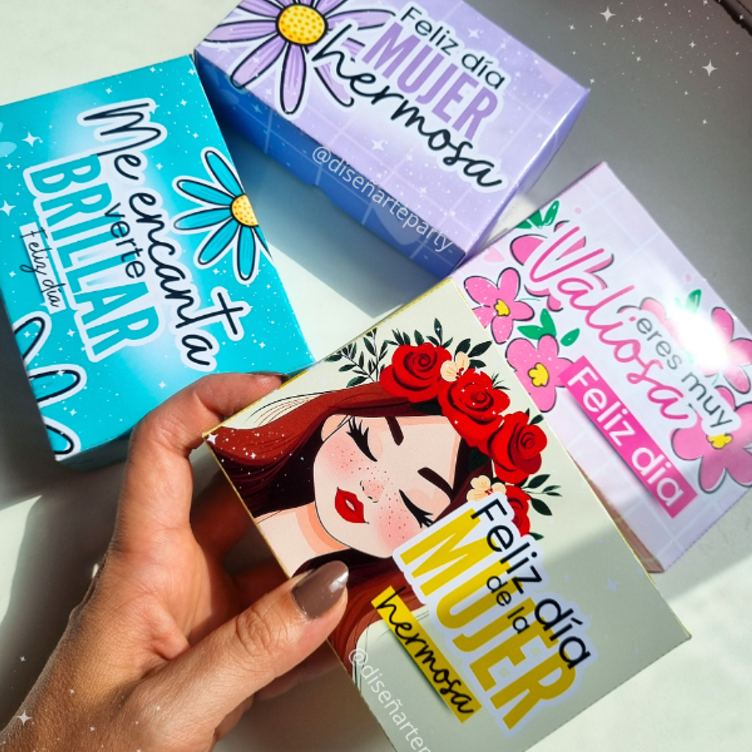 6 Plantillas de Diseño Bomboneras N°3 Día de la Mujer Archivos PDF 4