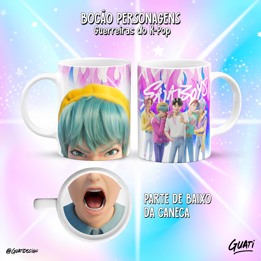 10 Plantillas de Diseño Tazas Boca Guerreras K-pop Archivos PNG 9