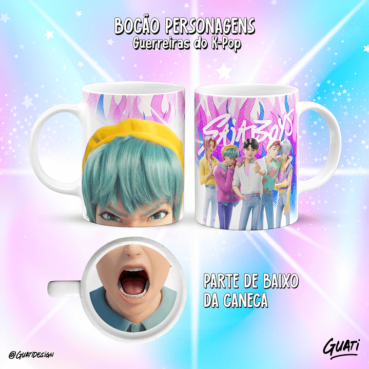 10 Plantillas de Diseño Tazas Boca Guerreras K-pop Archivos PNG 9