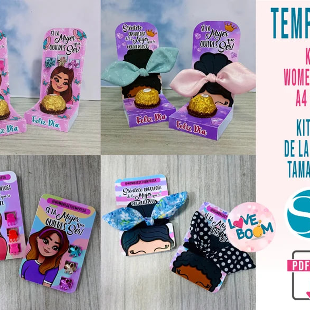 Plantillas de Diseño Kit Woman Day Archivos PDF y Studio 2