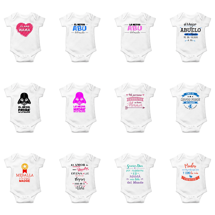 80 Plantillas de Diseño Bodys Bebé Archivos PNG 7