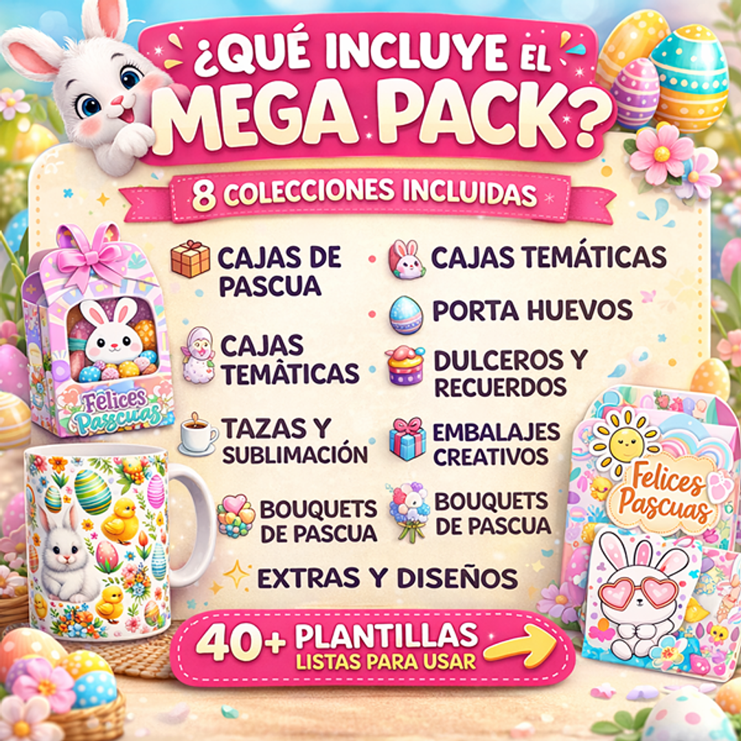 Mega Pack de Pascua – Plantillas para Cajas, Dulceros y Sublimación 2