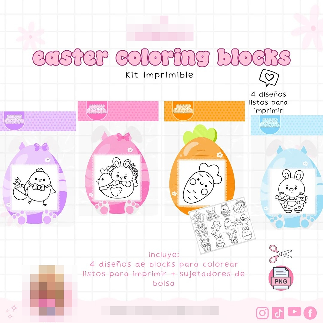 Plantillas de Diseño Coloring Blocks Pascua Archivos PNG 1