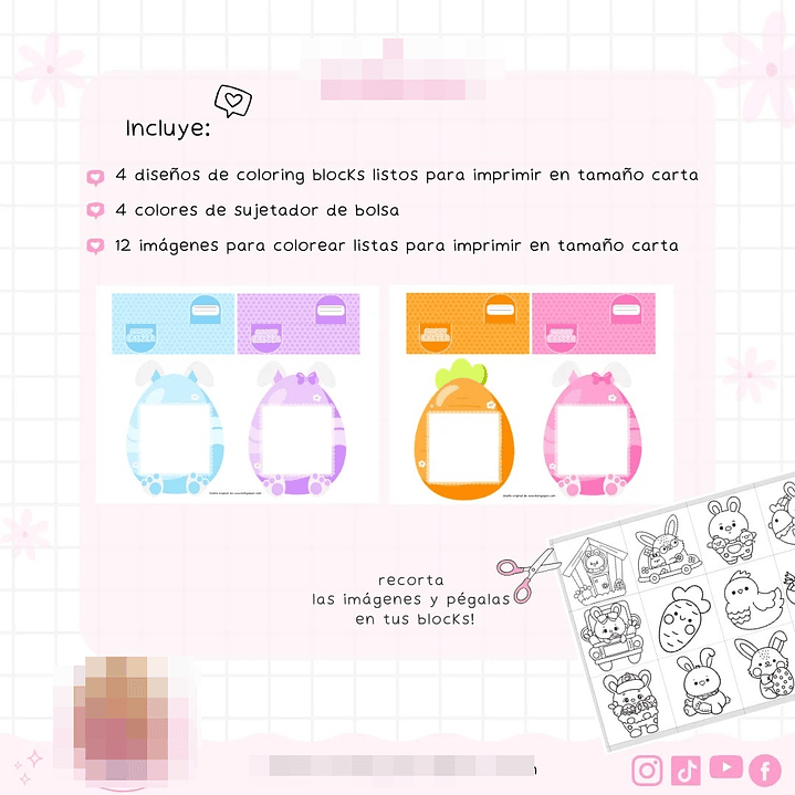 Plantillas de Diseño Coloring Blocks Pascua Archivos PNG 2