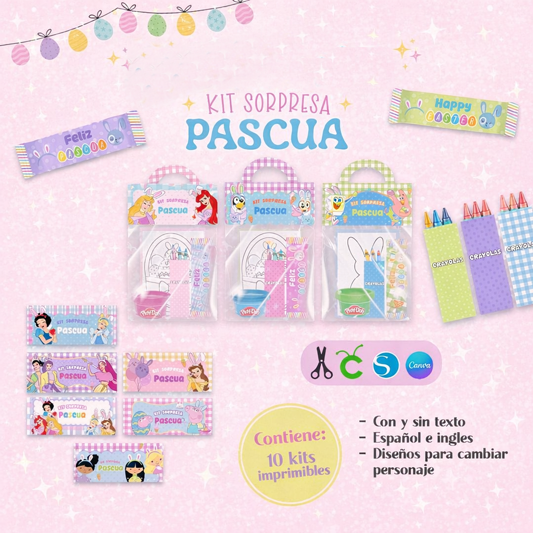 Plantillas de Diseño Kit Sorpresa Pascua Archivos Studio PNG 1