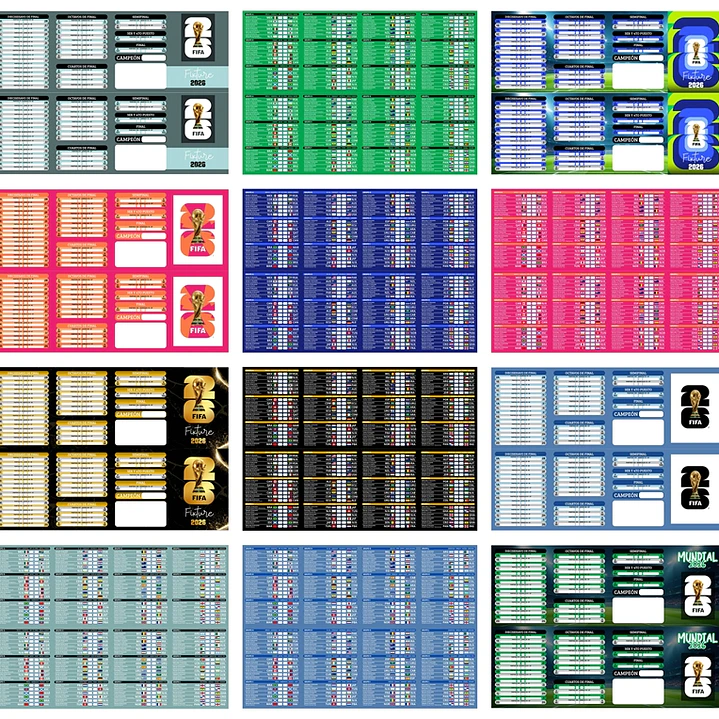 Plantillas de Diseño Calendarios Fixture Mundial 2026 Archivos PNG y PDF 1