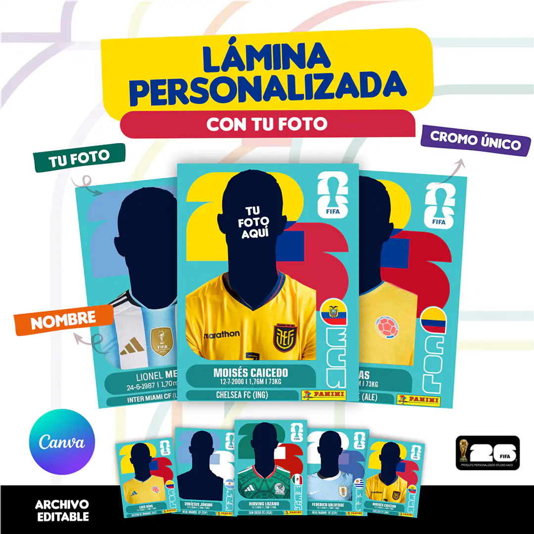 Lámina Personalizada Copa del Mundo 2026 Ecuador - Archivo Digital para Imprimir 1
