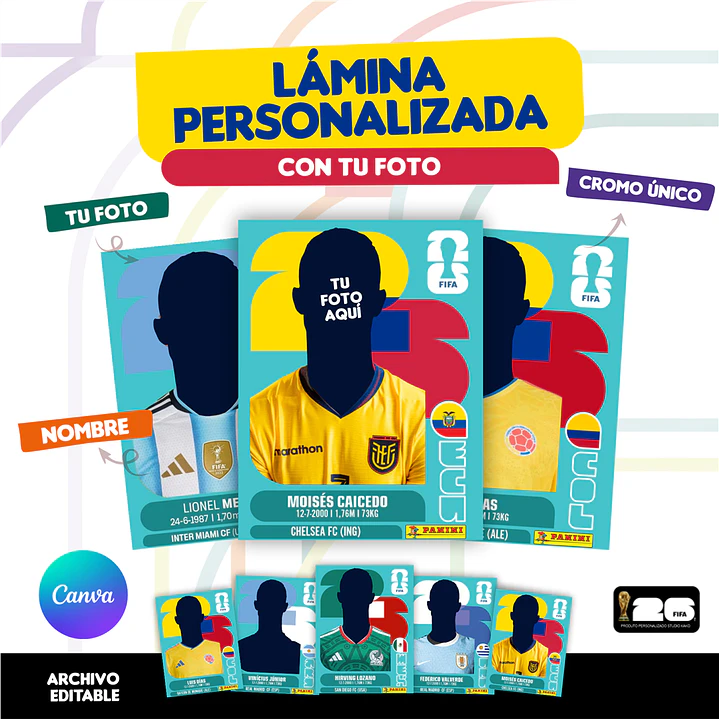 Lámina Personalizada Copa del Mundo 2026 Ecuador - Archivo Digital para Imprimir 1