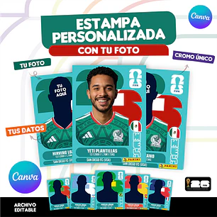 Estampa Personalizada Copa del Mundo 2026 México - Archivo Digital para Imprimir