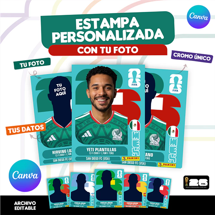 Estampa Personalizada Copa del Mundo 2026 México - Archivo Digital para Imprimir 1