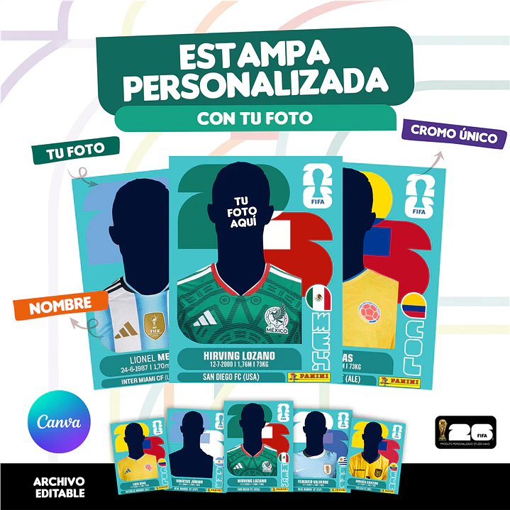 Estampa Personalizada Copa del Mundo 2026 México - Archivo Digital para Imprimir 2
