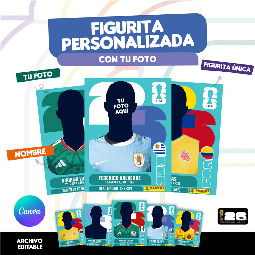 Figurita Personalizada Copa del Mundo 2026 Uruguay - Archivo Digital para Imprimir 1