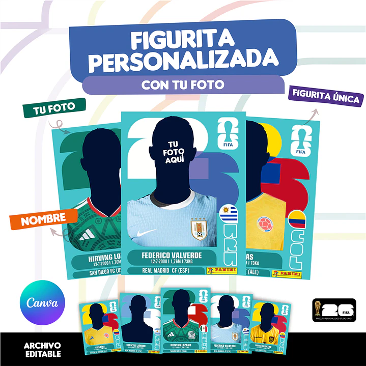 Figurita Personalizada Copa del Mundo 2026 Uruguay - Archivo Digital para Imprimir 1