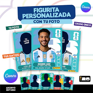 Figurita Personalizada Copa del Mundo 2026 Argentina - Archivo Digital para Imprimir 
