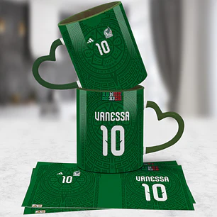 Taza y Polera selección Mexicana Fútbol México 2026 Plantilla sublimación 11oz Archivo Editable