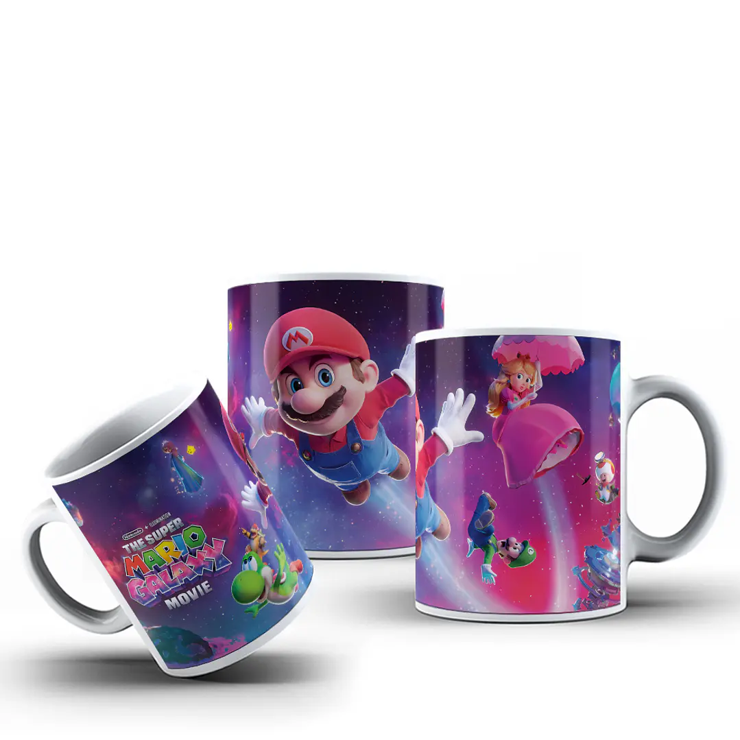 5 Plantillas de Diseño Tazas Mario Bros Galaxy Archivos PNG 1